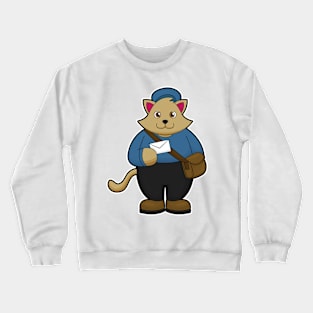 Cat as Postman with Envelope & Bag Crewneck Sweatshirt